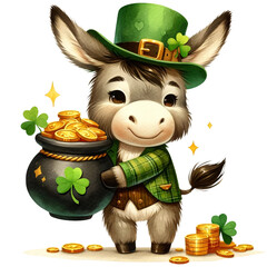 little animal holding a jar of gold