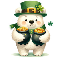 little animal holding a jar of gold