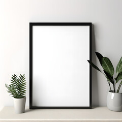 Artificial Intelligence vertical mockup for your own artworks, template frame