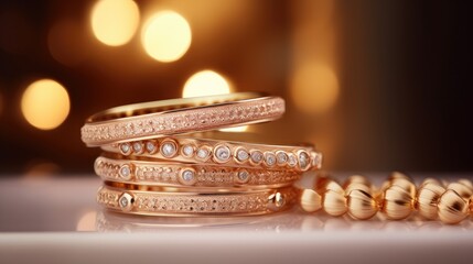 jewelry service in a minimalist modern style to accentuate the precision and detail of the jewelry, creating a visually appealing and contemporary scene.