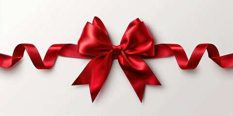 Red bow on a white background 