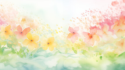 Fototapeta na wymiar Watercolor floral spring background