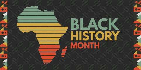  Black history month banner. Vector illustration - obrazy, fototapety, plakaty