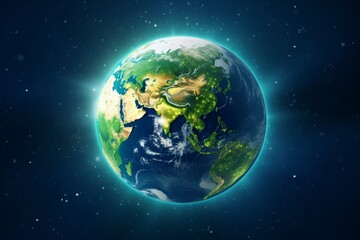 Graphic depiction of the Earth globe in a vibrant display.