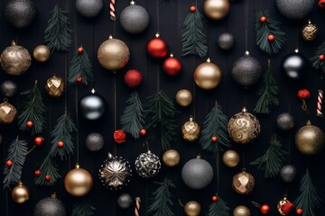 Stunning top down view of festive holiday decorations