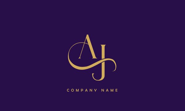 AJ, JA, A, J Abstract Letters Logo Monogram
