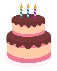 Birthday cake with candles vector illustration