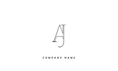 AJ, JA, A, J Abstract Letters Logo Monogram