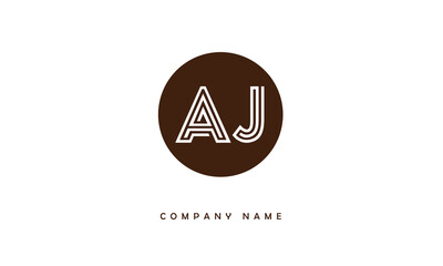 AJ, JA, A, J Abstract Letters Logo Monogram
