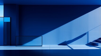 Dynamic blue scene, a visual story of shifting shades and tones