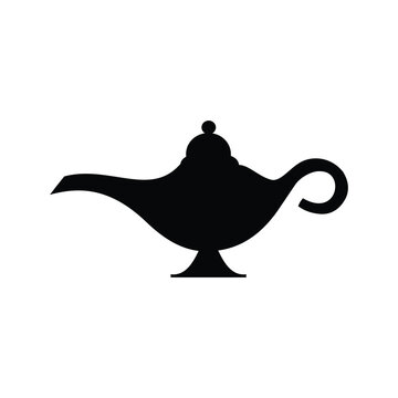Aladdin magic lamp icon isolated on white background. Vector illustration. Magic lamp icon isolated on white background. Magic lamp vector icon.