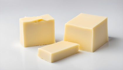 Isolated butter block on white background