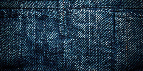 Denim Jeans Pocket Detail Highlighting the Texture and Stitching of the Fabric