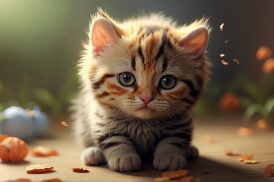 Photo of a cute cat,cute baby cat,cute kitten pic as wallpaper, poster, t shirt.looking very cute cat,ai image