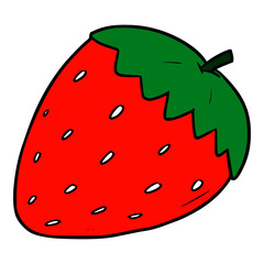 fresh strawberry illustration hand drawn colored vector