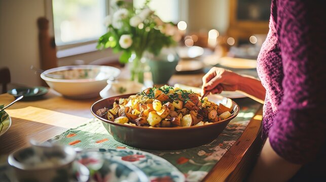 Savoring a delicious homemade meal