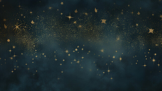 Vintage blue background stars, holiday Christmas, magic concept, night of divination, witch, tarot cards