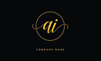 AI, IA, A, I Abstract Letters Logo Monogram