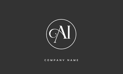 AI, IA, A, I Abstract Letters Logo Monogram