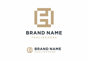 Creative Initial Letter EH logo design. vector illustration
