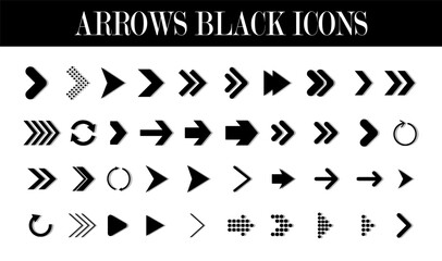 arrows black icons. Arrow vector icon set in thin line style.