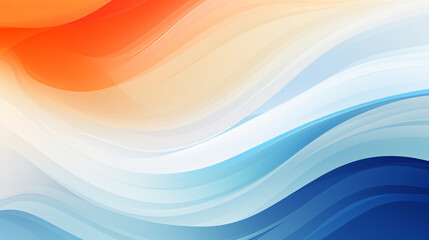 Fototapeta na wymiar Abstract orange blanc and blue background with waves