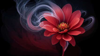 flower with smoke 