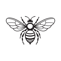 fly bee macro nature wing bug honey wasp flower isolated vector logo style icon design illustration