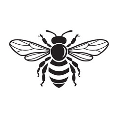 fly bee macro nature wing bug honey wasp flower isolated vector logo style icon design illustration