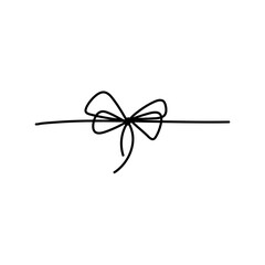 Hand drawn doodle stroke ribbon bow