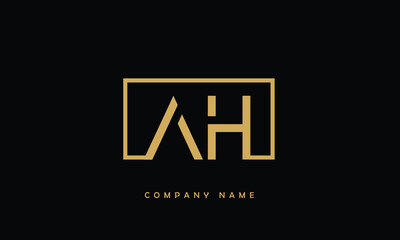 Obraz premium AH, HA, A, H Abstract Letters Logo Monogram