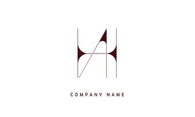 AH, HA, A, H Abstract Letters Logo Monogram