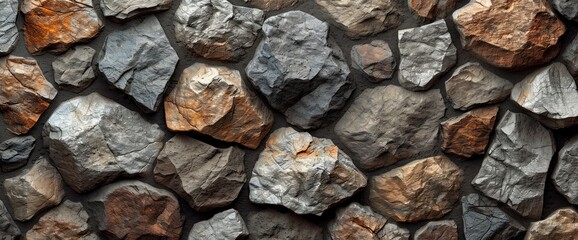 Stone Wall Surface Background Texture, llustration Banner