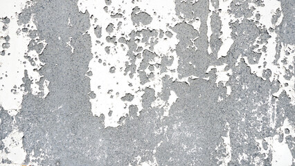 White paint peeling off concrete wall, old white painted background. - obrazy, fototapety, plakaty