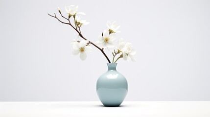 a singular vase set against a flawlessly white background in stunning high definition.