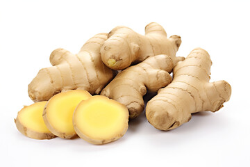 Ginger isolated on white background created with Generative Ai