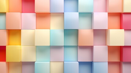 Pastel hue, straight lines, and a three-dimensional cube for a basic cosmetic banner design, Generative AI.