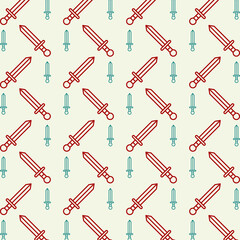 Weapon colorful pattern design repeating vector illustration beautiful background