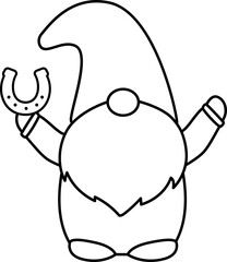 St. Patrick's Day Gnome outline vector