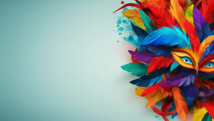 colorful plumage composition for carnival of Rio