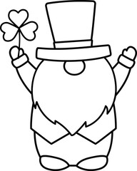 St. Patrick's Day Gnome outline vector