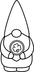 St. Patrick's Day Gnome outline vector