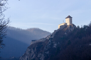 Architectur background with Uzice castle