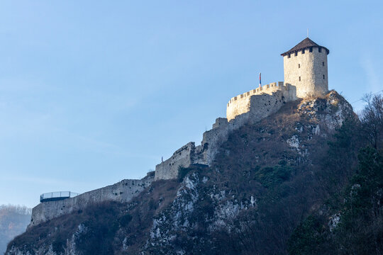 Architectur background with Uzice castle