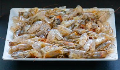 Shrimp shells and heads in fine detail