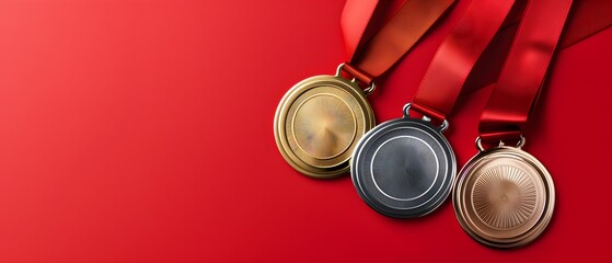 Des médailles d'or, d'argent et de bronze