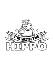 i am with the hippo t shirt design Template and poster design