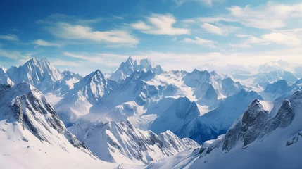 Foto op Canvas Alpen Landschaft Schnee Urlaub Berge Winter  Mountains © THM