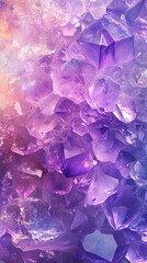 Amethyst Aria: An Amethyst Background with Ethereal Tones and Mystical Aura, Conjuring Enchantment