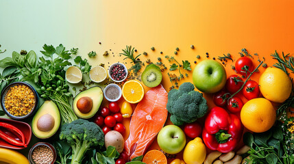 Obraz na płótnie Canvas A bright image that represents a balanced diet. Health.